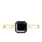 Princess Cut Black Onyx Solitaire Engagement Ring for Her
