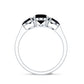 Natural Black Onyx Three Stone Engagement Ring
