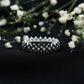 Anillo de Boda de Onyx Negro con Corte Redondo para Mujer