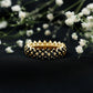 Anillo de Boda de Onyx Negro con Corte Redondo para Mujer
