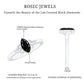Anillo de promesa de diamante negro de laboratorio de 0,8 quilates con forma de marquesa y nudo celta, certificado