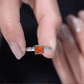 Princess Cut Fire Opal Solitaire Promise Ring with Diamonds