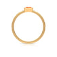 Princess Cut Fire Opal Solitaire Promise Ring with Diamonds