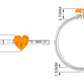 0.9 Carat Fire Opal Heart Engagement Ring with Diamond