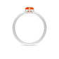 0.9 Carat Fire Opal Heart Engagement Ring with Diamond
