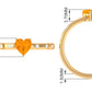 0.9 Carat Fire Opal Heart Engagement Ring with Diamond