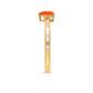 0.9 Carat Fire Opal Heart Engagement Ring with Diamond