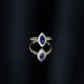 Marquise Cut Lab Grown Blue Sapphire and Diamond Halo Engagement Ring