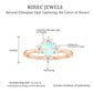 Anillo de compromiso de corazón de ópalo natural de 0,75 quilates con diamante