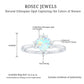 Anillo de compromiso de corazón de ópalo natural de 0,75 quilates con diamante