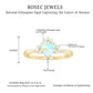 Anillo de compromiso de corazón de ópalo natural de 0,75 quilates con diamante