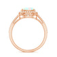 Genuine 1.2 Carat Oval Opalescent East West Engagement Ring with Diamond Halo