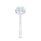 Genuine 1.2 Carat Oval Opalescent East West Engagement Ring with Diamond Halo