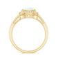Genuine 1.2 Carat Oval Opalescent East West Engagement Ring with Diamond Halo