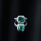 AAAA Quality Lab Created Emerald Asscher Cut Engagement Ring with Diamond