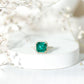 AAAA Quality Lab Created Emerald Asscher Cut Engagement Ring with Diamond
