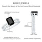 Emerald Cut Created Black Diamond Ring Set with Diamond