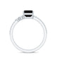Emerald Cut Created Black Diamond Ring Set with Diamond