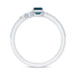 0.7 Carat Emerald Cut London Blue Topaz Wedding Ring Set with Diamond