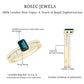 0.7 Carat Emerald Cut London Blue Topaz Wedding Ring Set with Diamond