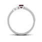 Real Garnet Diamond Emerald Cut Engagement Ring with Enhancer