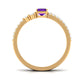 Conjunto de anillo de boda para novia de amatista de talla esmeralda de 1.4 quilates natural con diamante