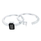Emerald Cut Black Onyx and Diamond Bridal Ring Set