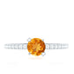 Natural Citrine Promise Ring with Diamond