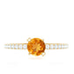 Natural Citrine Promise Ring with Diamond