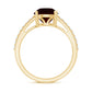 Certified Natural 2.3 Carat Garnet Big Engagement Ring with Diamond