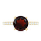 Certified Natural 2.3 Carat Garnet Big Engagement Ring with Diamond
