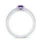 Genuine Amethyst Promise Ring with Diamond for Women