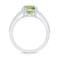 Natural 2 Carat Peridot Engagement Ring with Diamond