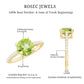 Natural 2 Carat Peridot Engagement Ring with Diamond