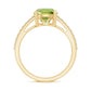 Natural 2 Carat Peridot Engagement Ring with Diamond