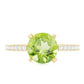 Natural 2 Carat Peridot Engagement Ring with Diamond