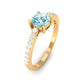 Designer Set Aquamarine Solitaire Engagement Ring with Diamond