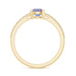 Certified Real Tanzanite Promise Ring with Diamond