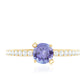 Certified Real Tanzanite Promise Ring with Diamond