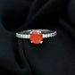 Designer Fire Opal Promise Ring with Diamond