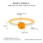 Designer Fire Opal Promise Ring with Diamond
