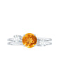 Real Citrine Diamond Double Band Engagement Ring