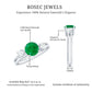 Natural Emerald Diamond Three Stone Engagement Ring