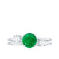 Natural Emerald Diamond Three Stone Engagement Ring