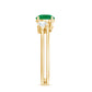 Natural Emerald Diamond Three Stone Engagement Ring
