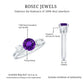Anillo de compromiso de amatista natural de 1,2 quilates con doble banda y diamante