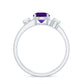 Anillo de compromiso de amatista natural de 1,2 quilates con doble banda y diamante