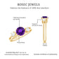 Anillo de compromiso de amatista natural de 1,2 quilates con doble banda y diamante