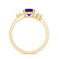 Anillo de compromiso de amatista natural de 1,2 quilates con doble banda y diamante