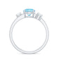 0.8 Carat Aquamarine and Diamond 3 Stone Engagement Ring with Double Band Shank